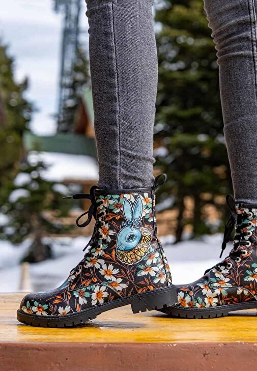 Kadın Vegan Deri Siyah Uzun Bot - Are You Lost Tasarım - Görsel 8