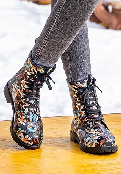 Kadın Vegan Deri Siyah Uzun Bot - Are You Lost Tasarım - Görsel 9