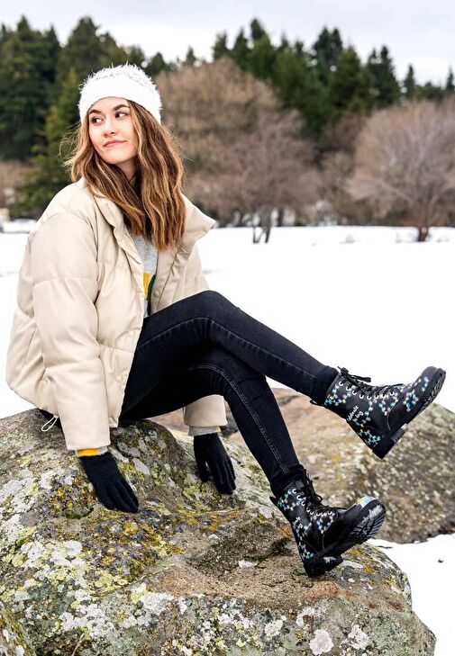 Kadın Vegan Deri Siyah Uzun Bot - Celebrate the Day Tasarım - Görsel 3