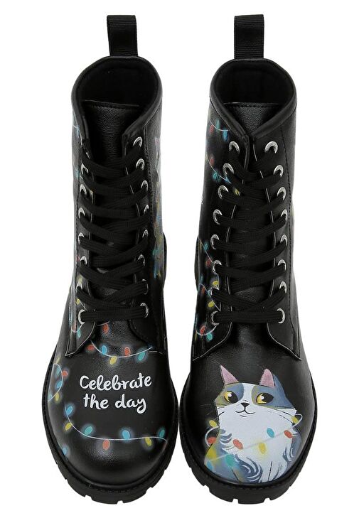 Kadın Vegan Deri Siyah Uzun Bot - Celebrate the Day Tasarım - Görsel 5