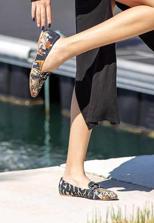 Kadın Vegan Deri Çok Renkli Babet - Supper Tasarım - Görsel 2