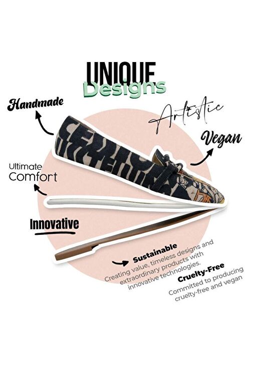 Kadın Vegan Deri Çok Renkli Babet - Supper Tasarım - Görsel 6