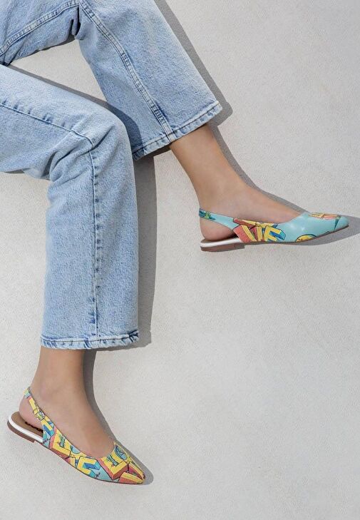 Dogo Dogo Renkli Kadın Vegan Deri Turkuaz Babet - Love Tasarım | Boyner Renkli - 2. görsel