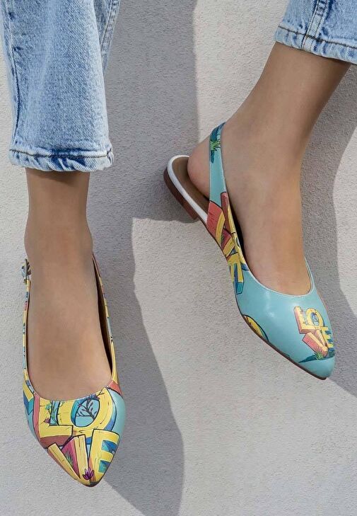 Dogo Dogo Renkli Kadın Vegan Deri Turkuaz Babet - Love Tasarım | Boyner Renkli - 5. görsel