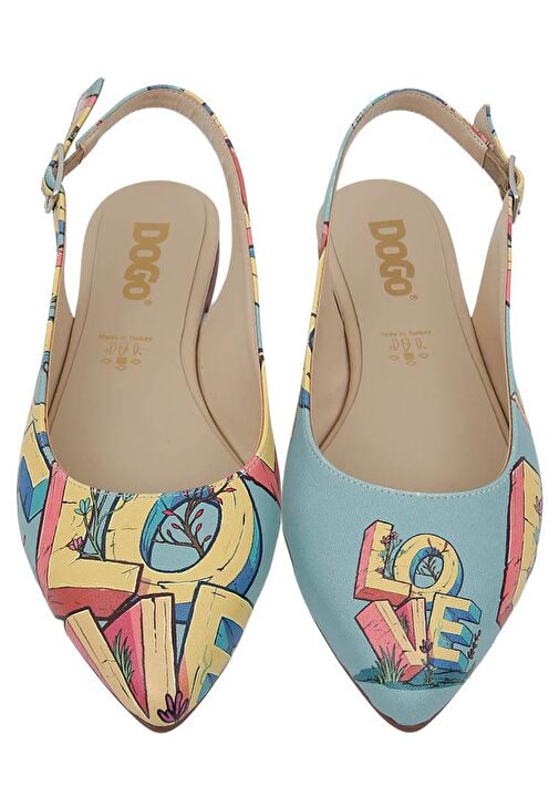 Dogo Dogo Renkli Kadın Vegan Deri Turkuaz Babet - Love Tasarım | Boyner Renkli - 6. görsel