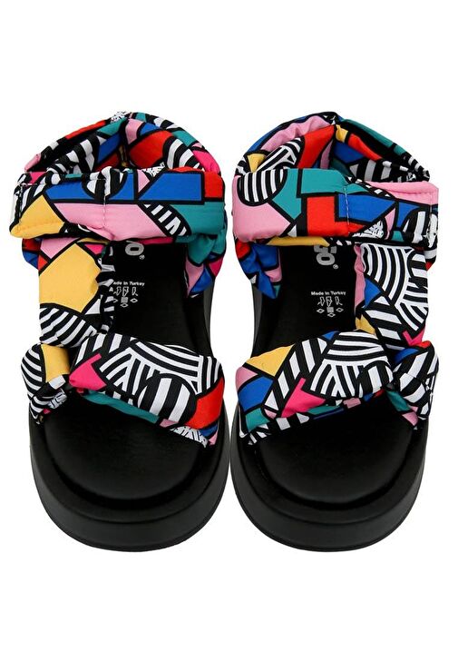 Kadın Vegan Çok Renkli Kalın Taban Sandalet - Painting in Harmony Tasarım - Görsel 4