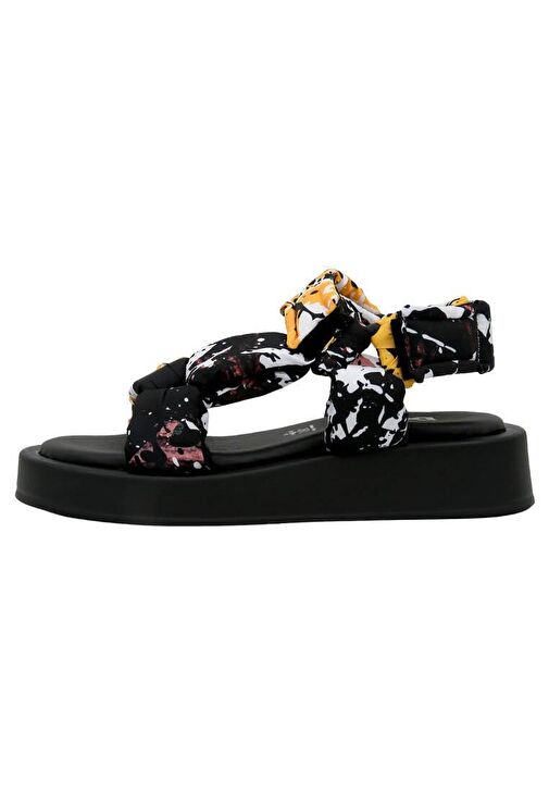 Kadın Vegan Çok Renkli Kalın Taban Sandalet - Colors of Chaos Tasarım - Görsel 2