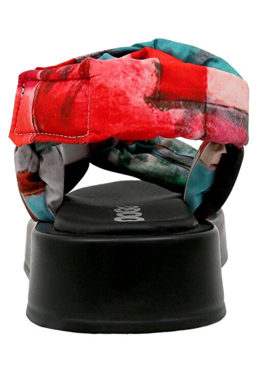 Kadın Vegan Çok Renkli Kalın Taban Sandalet - Grass and Sea Tasarım - Görsel 7