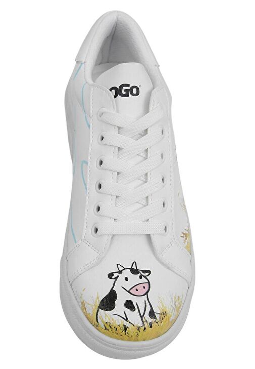 Kadın Vegan Deri Beyaz Sneakers - Feeling Moody Tasarım - Görsel 8