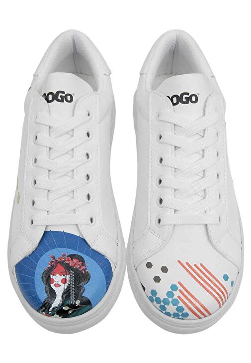 Kadın Vegan Deri Beyaz Sneakers - Bring Your Colours to Life Tasarım - Görsel 5