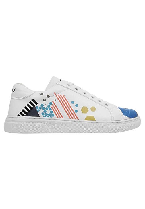 Kadın Vegan Deri Beyaz Sneakers - Bring Your Colours to Life Tasarım - Görsel 8