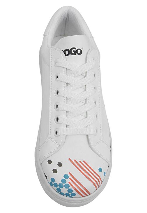 Kadın Vegan Deri Beyaz Sneakers - Bring Your Colours to Life Tasarım - Görsel 9