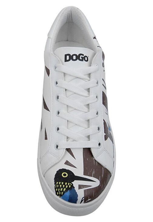 Erkek Vegan Deri Beyaz Sneakers - Knock Knock Tasarım - Görsel 8