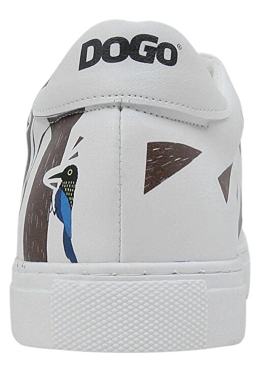 Erkek Vegan Deri Beyaz Sneakers - Knock Knock Tasarım - Görsel 9