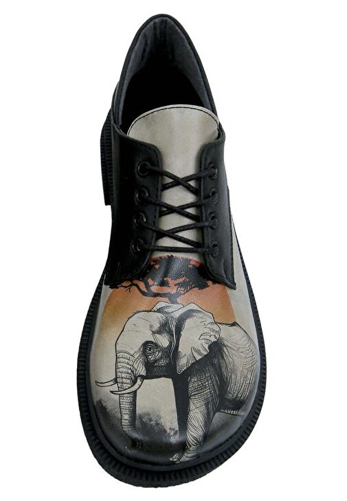 Kadın Vegan Deri Siyah Günlük Ayakkabı - Sunset Animals Tasarım - Görsel 7