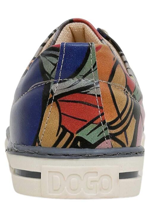 Kadın Vegan Deri Gri Sneakers - Cubic Faces Tasarım - Görsel 7