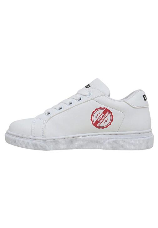 Unisex Çocuk Vegan Deri Beyaz Sneakers - Mission Cheese Possible Tasarım - Görsel 6