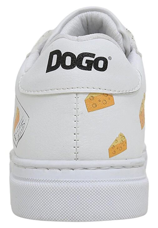 Unisex Çocuk Vegan Deri Beyaz Sneakers - Mission Cheese Possible Tasarım - Görsel 9