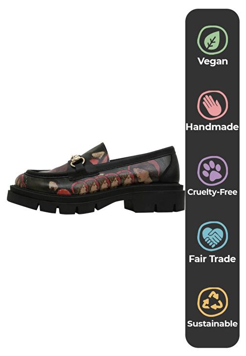 Kadın Vegan Deri Siyah Loafer - Pure Reflection Tasarım - Görsel 6