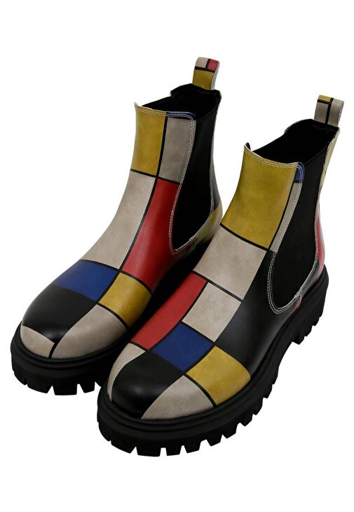 Kadın Vegan Deri Çok Renkli Bilekte Bot - Artist Piet - Composition Tasarım - Görsel 3