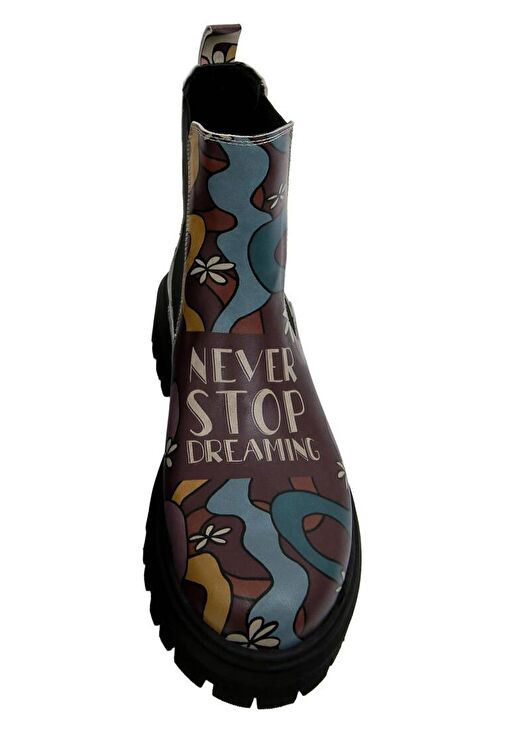 Kadın Vegan Deri Çok Renkli Bilekte Bot - Never Stop Dreaming Tasarım - Görsel 6