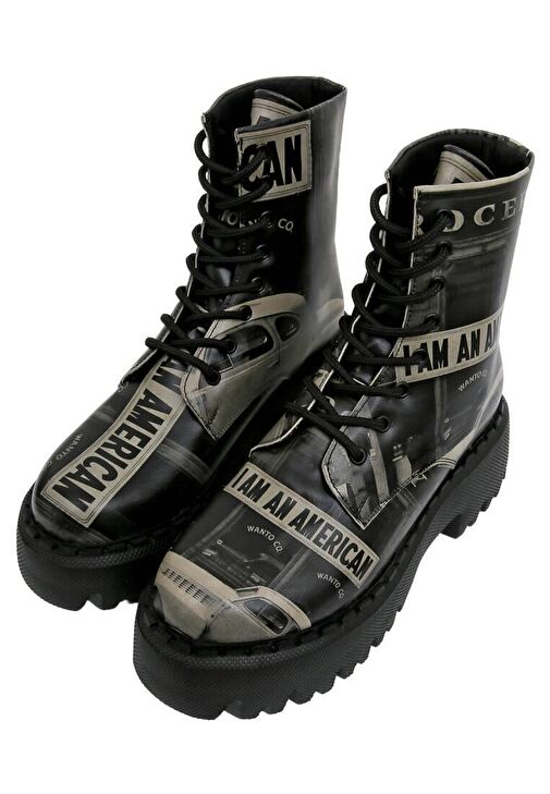 Kadın Vegan Deri Siyah Uzun Bot - I am an American Tasarım - Görsel 3