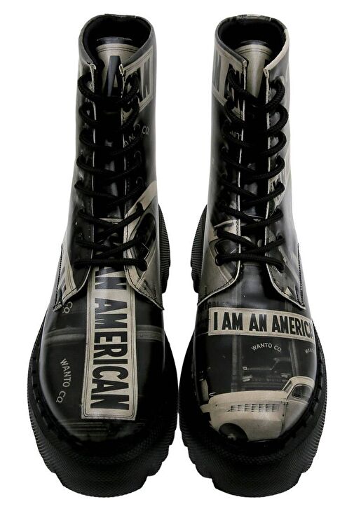 Kadın Vegan Deri Siyah Uzun Bot - I am an American Tasarım - Görsel 4
