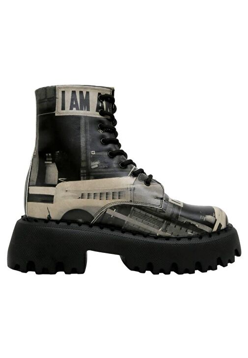 Kadın Vegan Deri Siyah Uzun Bot - I am an American Tasarım - Görsel 5