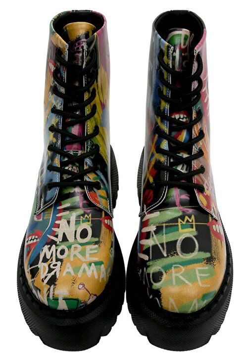 Kadın Vegan Deri Çok Renkli Uzun Bot - No More Drama Tasarım - Görsel 4