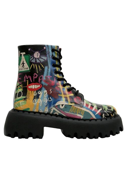 Kadın Vegan Deri Çok Renkli Uzun Bot - No More Drama Tasarım - Görsel 5