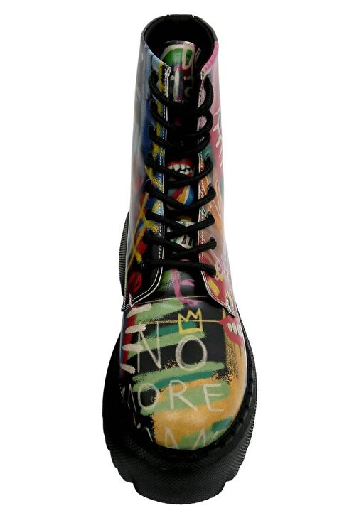 Kadın Vegan Deri Çok Renkli Uzun Bot - No More Drama Tasarım - Görsel 6