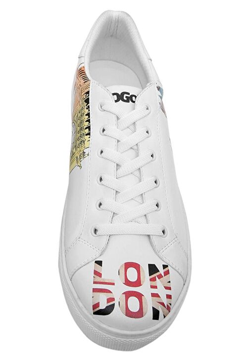 Erkek Vegan Deri Beyaz Sneakers - It's the Time for London Tasarım - Görsel 8