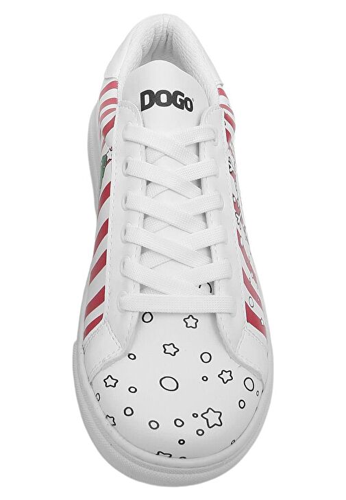 Kadın Vegan Deri Beyaz Sneakers - Days Till Christmas Tasarım - Görsel 8