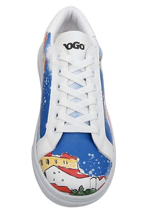 Kadın Vegan Deri Beyaz Sneakers - On the Roofs Tasarım - Görsel 8