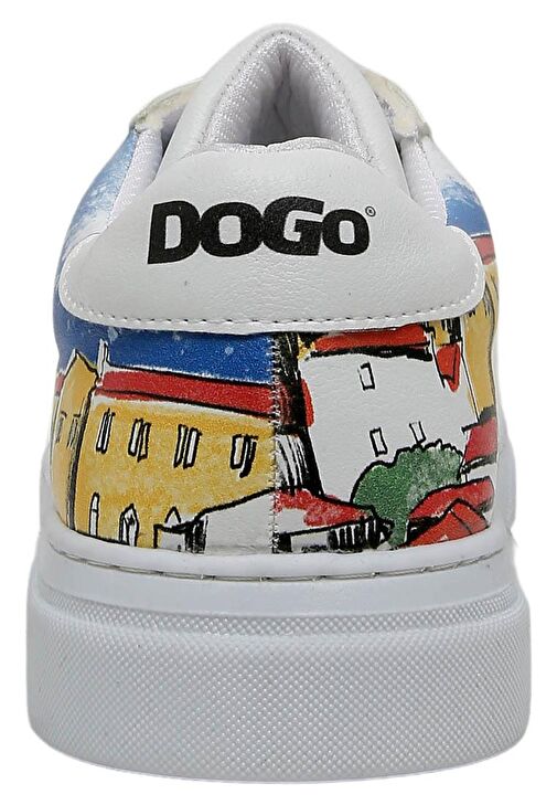 Kadın Vegan Deri Beyaz Sneakers - On the Roofs Tasarım - Görsel 9