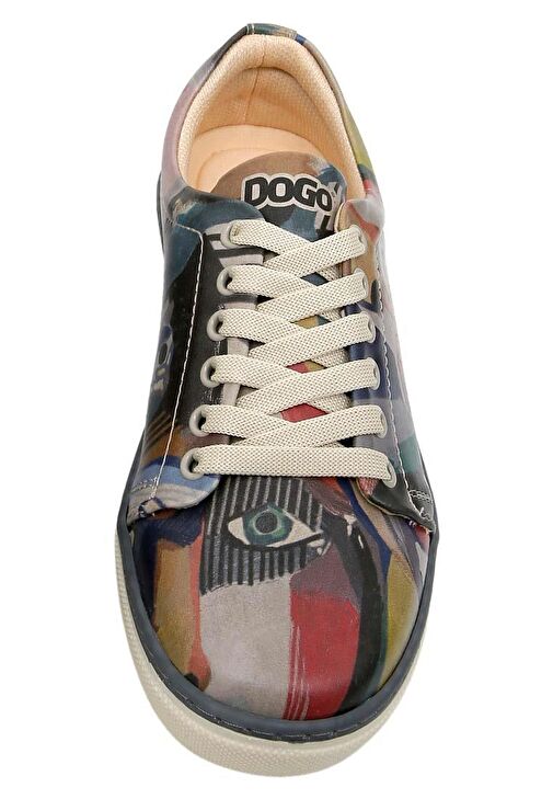 Kadın Vegan Deri Çok Renkli Sneakers - You Are Never Alone Tasarım - Görsel 6