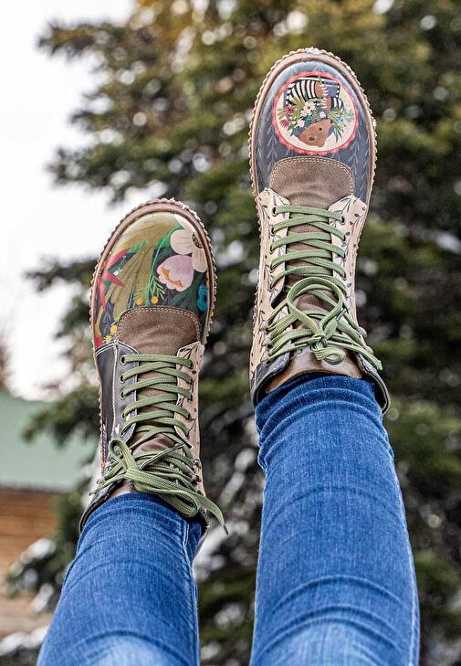 dgs024-ftb039Bear and Flowers / Dogo Future Boots Kadin Bot - Görsel 3