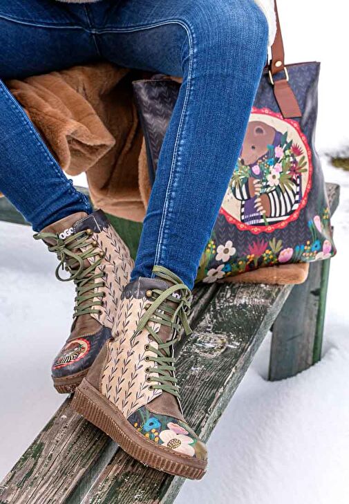 dgs024-ftb039Bear and Flowers / Dogo Future Boots Kadin Bot - Görsel 5