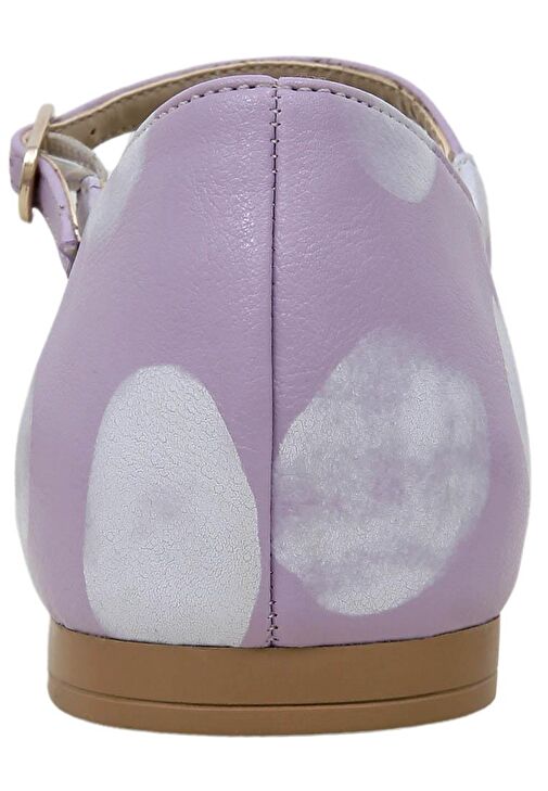 Kadın Vegan Deri Lila Babet - Brush Dots White Tasarım - Görsel 7