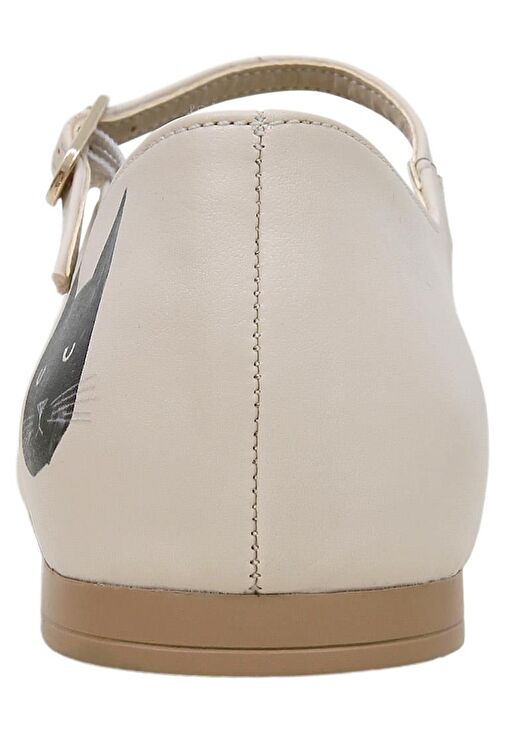 Kadın Vegan Deri Bej Babet - Whiskers and Purrs Tasarım - Görsel 7