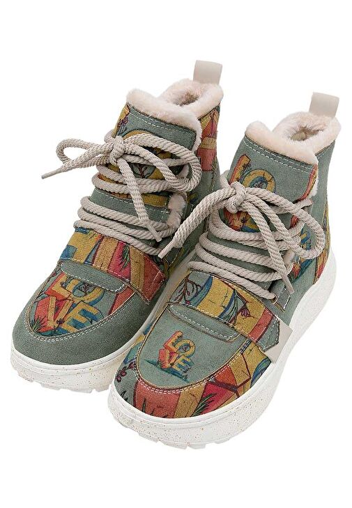 Kadın Vegan Deri Turkuaz Bot - Love Tasarım - Görsel 2