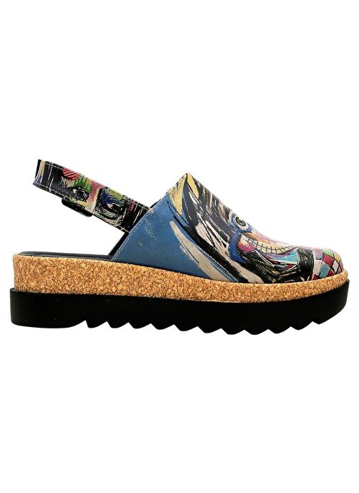 Kadın Vegan Deri Çok Renkli Kalın Taban Sandalet - Live and Save Tasarım - Görsel 6
