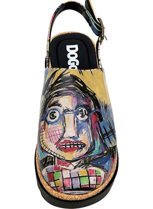 Kadın Vegan Deri Çok Renkli Kalın Taban Sandalet - Live and Save Tasarım - Görsel 7