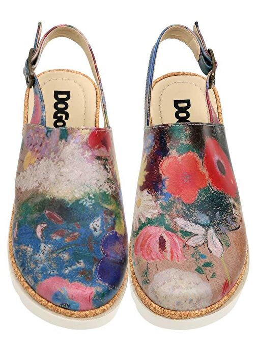 Kadın Vegan Deri Çok Renkli Kalın Taban Sandalet - Full of Hope Tasarım - Görsel 4