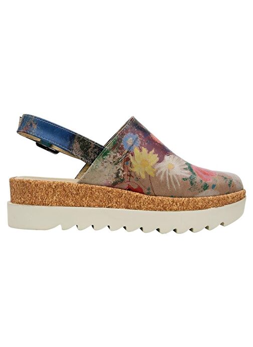 Kadın Vegan Deri Çok Renkli Kalın Taban Sandalet - Full of Hope Tasarım - Görsel 6