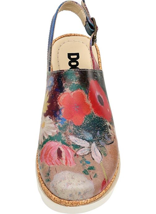 Kadın Vegan Deri Çok Renkli Kalın Taban Sandalet - Full of Hope Tasarım - Görsel 7