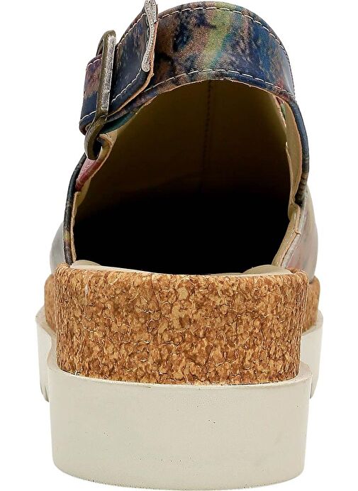 Kadın Vegan Deri Çok Renkli Kalın Taban Sandalet - Full of Hope Tasarım - Görsel 8