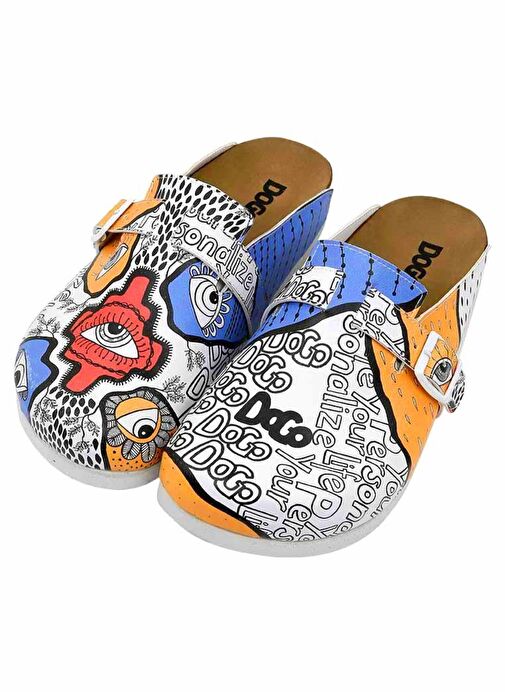 Kadın Vegan Deri Çok Renkli Terlik - Center View Tasarım - Görsel 2