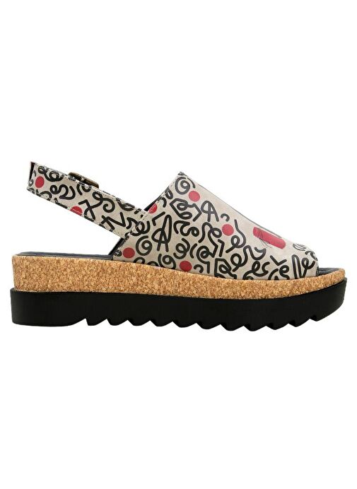 Kadın Vegan Deri Çok Renkli Kalın Taban Sandalet - Cat and Mouse Tasarım - Görsel 4