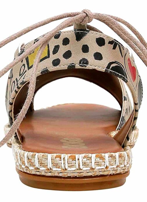 Kadın Vegan Deri Çok Renkli Bağcıklı Sandalet - Icon Tasarım - Görsel 7